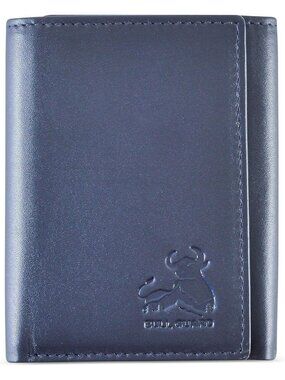 Elegant Trifold Leather Wallet for Men, RFID Blocking, Premium Nappa, Sky Blue
